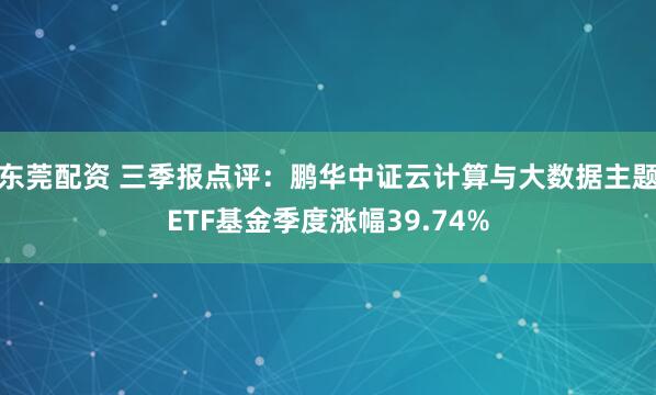 东莞配资 三季报点评:鹏华中证云计算与大数据主题ETF基金季度涨幅39.74%