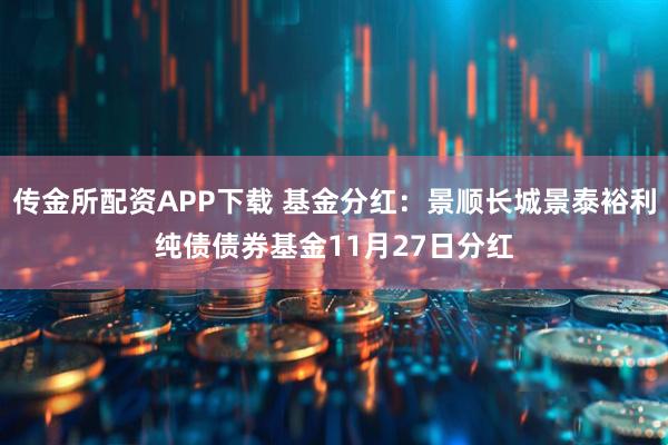 传金所配资APP下载 基金分红：景顺长城景泰裕利纯债债券基金11月27日分红