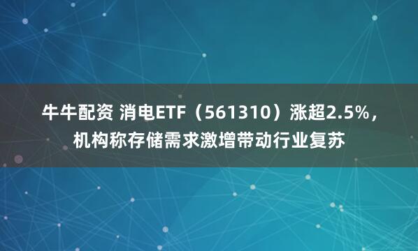 牛牛配资 消电ETF（561310）涨超2.5%，机构称存储需求激增带动行业复苏