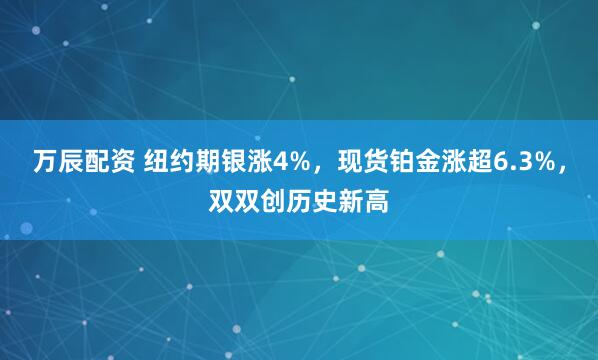 万辰配资 纽约期银涨4%，现货铂金涨超6.3%，双双创历史新高